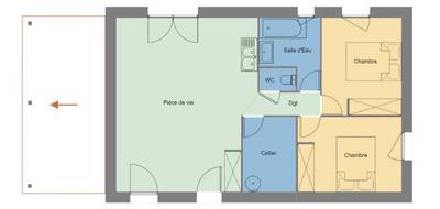 Terrain et maison à Kervignac en Morbihan (56) de 62 m² à vendre au prix de 240600€ - 4
