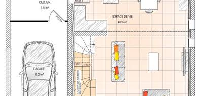 Terrain et maison à Saint-Augustin-des-Bois en Maine-et-Loire (49) de 90 m² à vendre au prix de 242000€ - 4