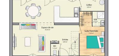 Terrain et maison à Le Mérévillois en Essonne (91) de 80 m² à vendre au prix de 264359€ - 4
