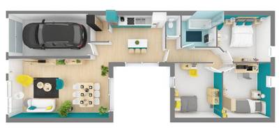 Terrain et maison à Nohant-en-Goût en Cher (18) de 97 m² à vendre au prix de 222522€ - 3