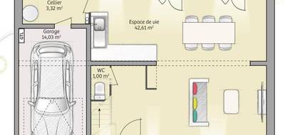 Terrain et maison à Bailleul-sur-Thérain en Oise (60) de 80 m² à vendre au prix de 229000€ - 4