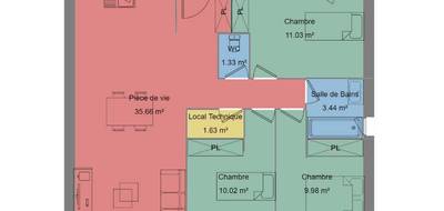 Terrain et maison à Labastide-de-Virac en Ardèche (07) de 73 m² à vendre au prix de 209800€ - 4