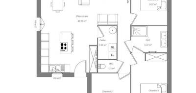 Terrain et maison à Monts en Indre-et-Loire (37) de 80 m² à vendre au prix de 250000€ - 4
