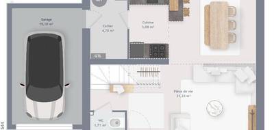 Terrain et maison à Coulommiers en Seine-et-Marne (77) de 80 m² à vendre au prix de 328000€ - 4