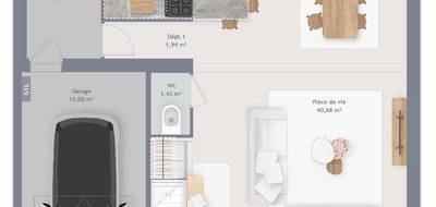 Terrain et maison à Porcheville en Yvelines (78) de 100 m² à vendre au prix de 359600€ - 4