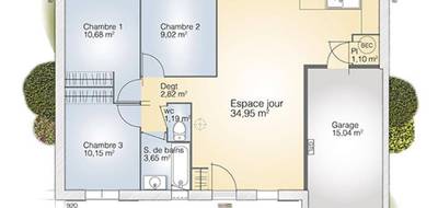 Terrain et maison à Prades-le-Lez en Hérault (34) de 73 m² à vendre au prix de 376300€ - 4