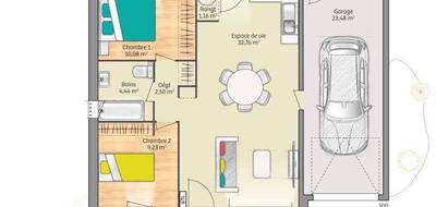Terrain et maison à Coulans-sur-Gée en Sarthe (72) de 60 m² à vendre au prix de 145000€ - 2