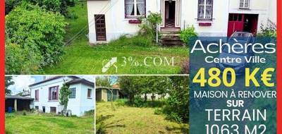 Terrain à Achères en Yvelines (78) de 1063 m² à vendre au prix de 480000€ - 1