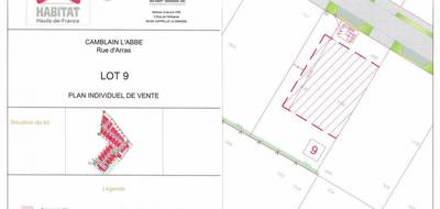 Terrain à Camblain-l'Abbé en Pas-de-Calais (62) de 632 m² à vendre au prix de 80000€ - 2
