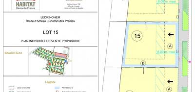 Terrain à Ledringhem en Nord (59) de 420 m² à vendre au prix de 64500€ - 2