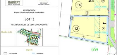 Terrain à Ledringhem en Nord (59) de 389 m² à vendre au prix de 63500€ - 1