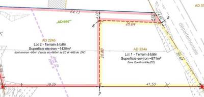 Terrain à Mirebeau-sur-Bèze en Côte-d'Or (21) de 1420 m² à vendre au prix de 80000€ - 2