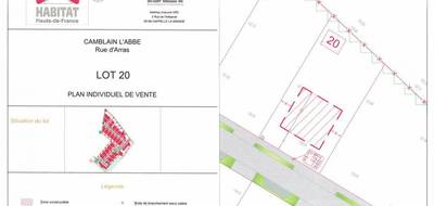 Terrain à Camblain-l'Abbé en Pas-de-Calais (62) de 559 m² à vendre au prix de 58000€ - 2