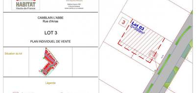 Terrain à Camblain-l'Abbé en Pas-de-Calais (62) de 599 m² à vendre au prix de 73000€ - 2