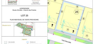 Terrain à Ledringhem en Nord (59) de 391 m² à vendre au prix de 54000€ - 1