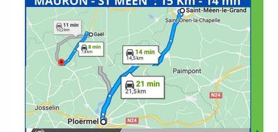 Terrain à Mauron en Morbihan (56) de 10585 m² à vendre au prix de 58245€ - 2