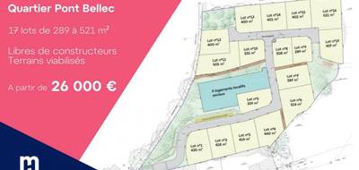 Terrain à Lanvaudan en Morbihan (56) de 359 m² à vendre au prix de 26000€ - 2