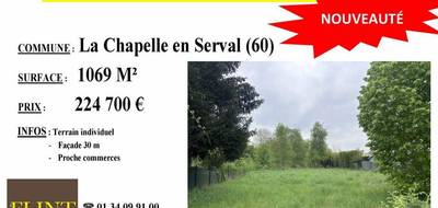 Terrain à La Chapelle-en-Serval en Oise (60) de 1069 m² à vendre au prix de 224700€ - 2