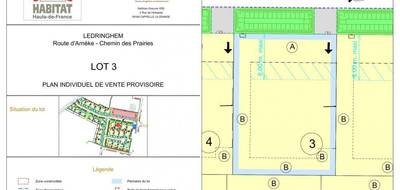 Terrain à Ledringhem en Nord (59) de 445 m² à vendre au prix de 61000€ - 1
