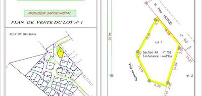 Terrain à Fillé en Sarthe (72) de 489 m² à vendre au prix de 49000€ - 1