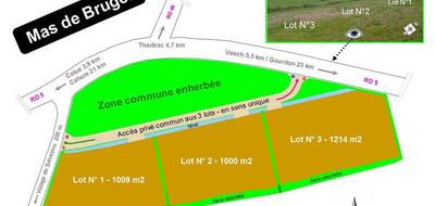 Terrain à Catus en Lot (46) de 1009 m² à vendre au prix de 38342€ - 2