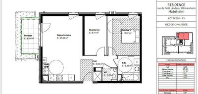 Appartement à Habsheim en Haut-Rhin (68) de 64 m² à vendre au prix de 231500€ - 2