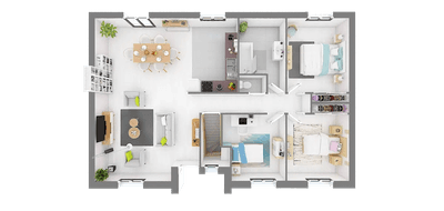 Terrain et maison à Doncourt-lès-Longuyon en Meurthe-et-Moselle (54) de 90 m² à vendre au prix de 245672€ - 4