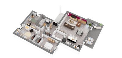 Terrain et maison à Les Brulais en Ille-et-Vilaine (35) de 95 m² à vendre au prix de 221196€ - 3