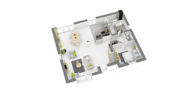 Terrain et maison à Saint-Méen-le-Grand en Ille-et-Vilaine (35) de 110 m² à vendre au prix de 237160€ - 4