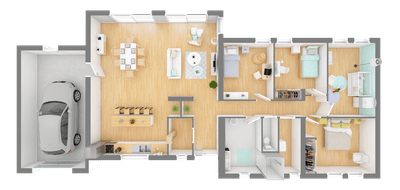 Terrain et maison à Angoulins en Charente-Maritime (17) de 110 m² à vendre au prix de 389601€ - 4