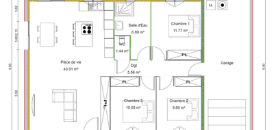 Terrain et maison à Les Éparres en Isère (38) de 90 m² à vendre au prix de 298000€ - 2