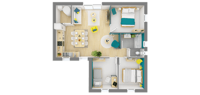 Terrain et maison à La Suze-sur-Sarthe en Sarthe (72) de 72 m² à vendre au prix de 182566€ - 4