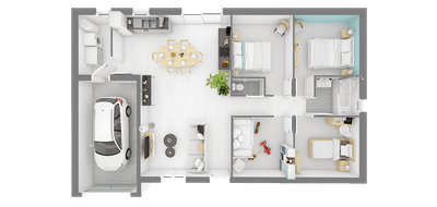 Terrain et maison à La Flèche en Sarthe (72) de 78 m² à vendre au prix de 206657€ - 4