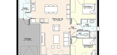 Terrain et maison à Airvault en Deux-Sèvres (79) de 572 m² à vendre au prix de 137466€ - 3